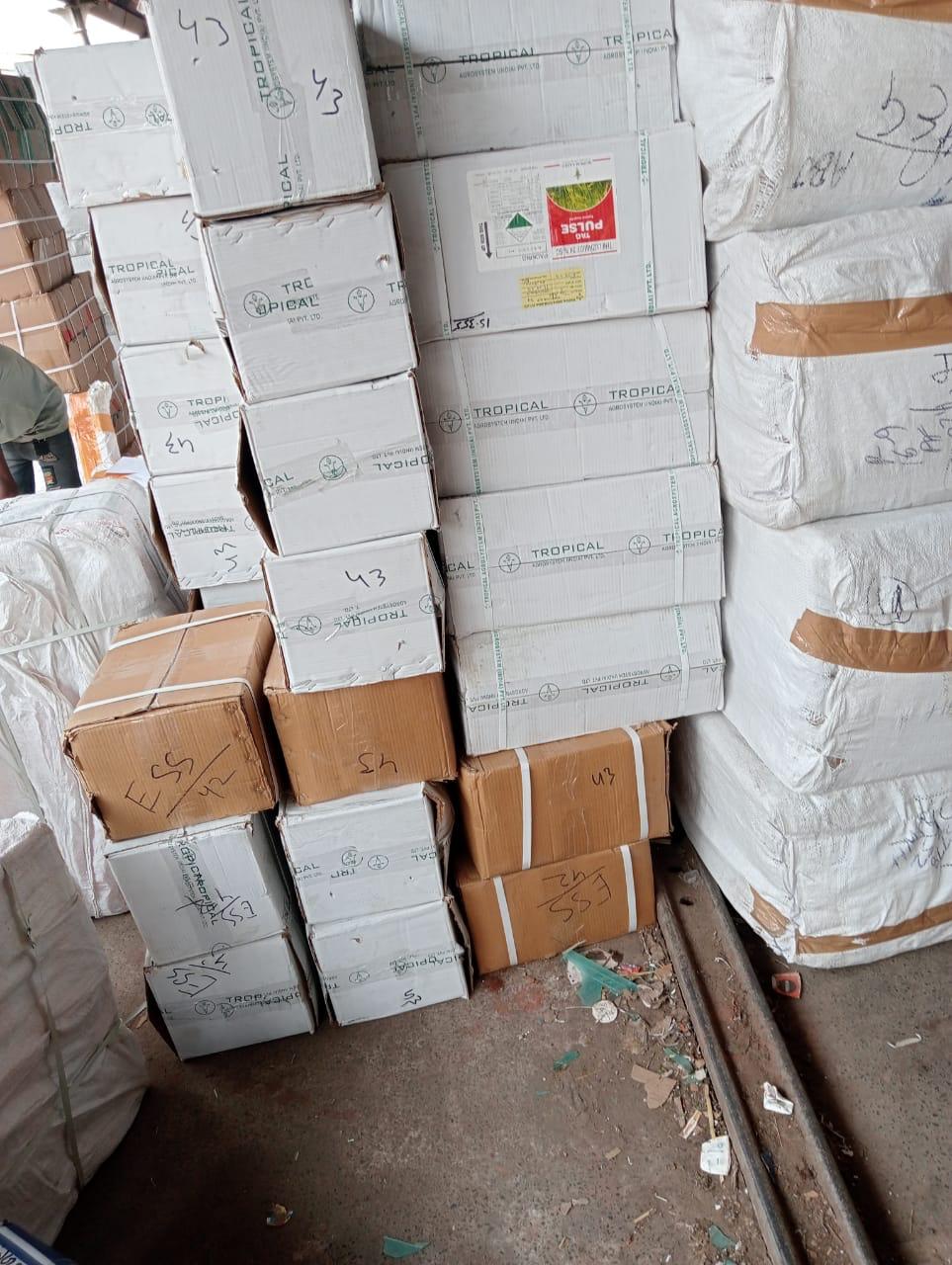 Packed cartons and parcels